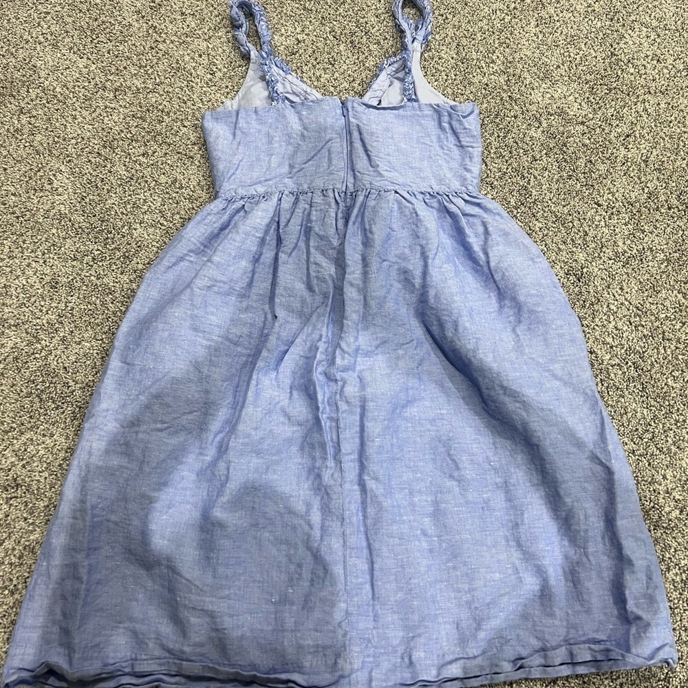Banana Republic Blue Chambray Linen Cotton Dress Sleeveless Lined Women’s US 6 - Picture 8 of 10